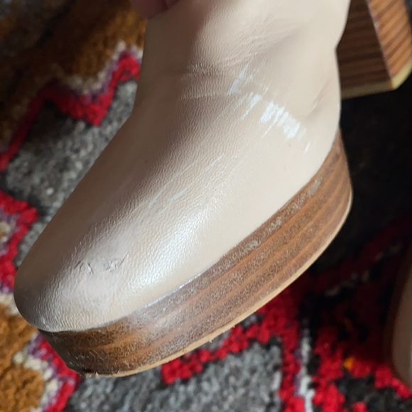 Intentionally Blank Stacked Wood Platform Heels in Shell Pink - Picture 9 of 10